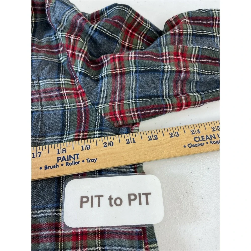 L.L.Bean Men's Scotch Plaid Flannel Pajama Set Gray Red Preppy Classic M‎ Cozy